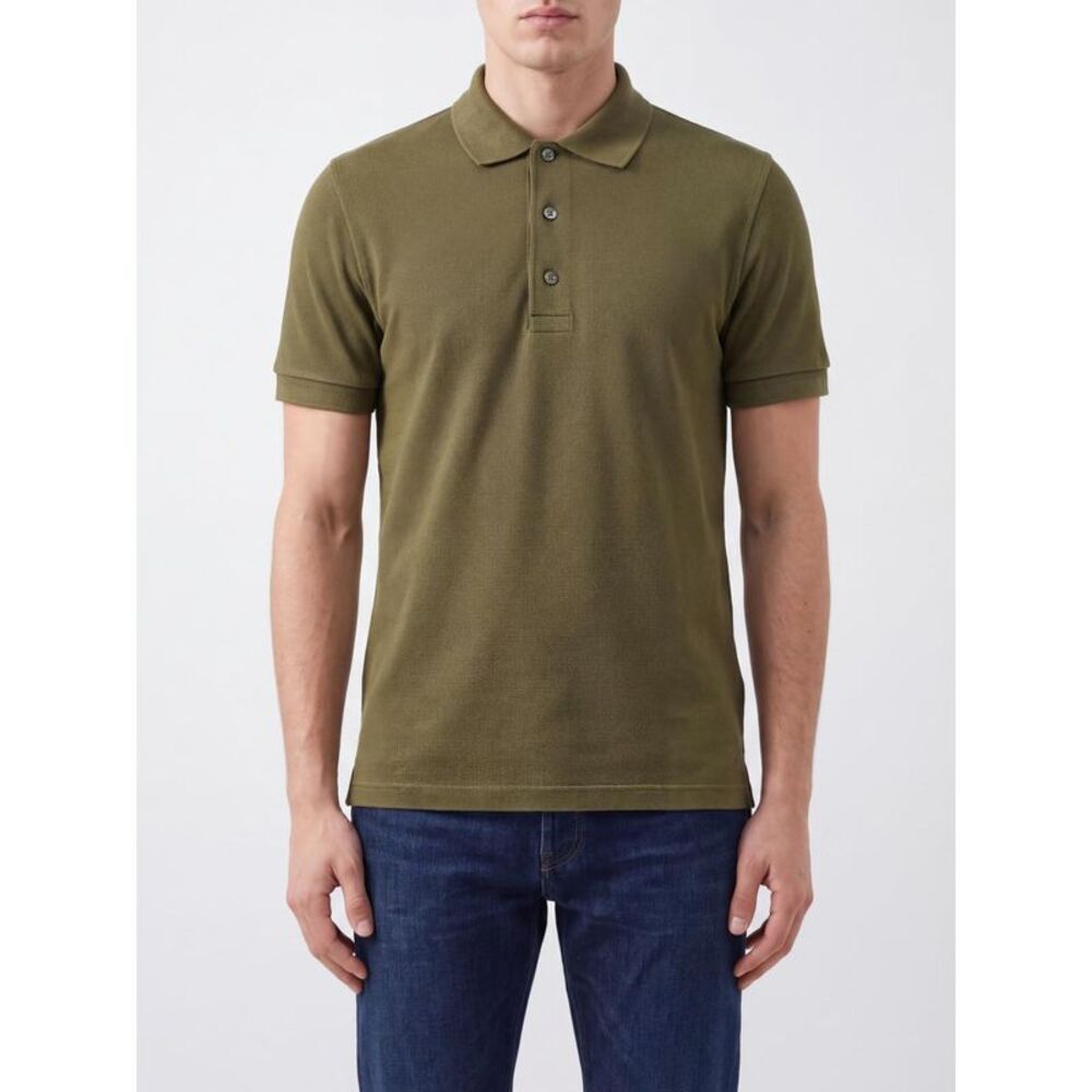 Tom Ford Men Short-Sleeved Polo Shirt Tom Ford In A Lyocell And Cotton Blend